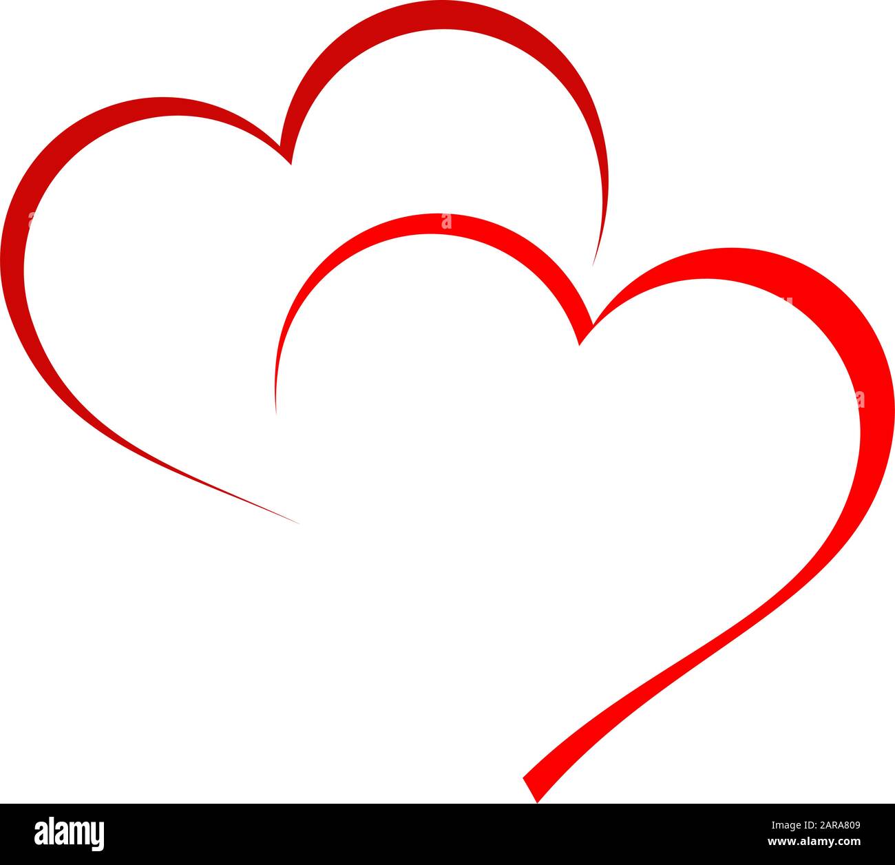 Vector sign two hearts Stock Vector Image & Art - Alamy