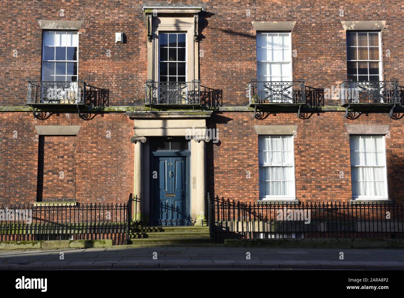 A residential house built in the style of architecture, located in Liverpool, England