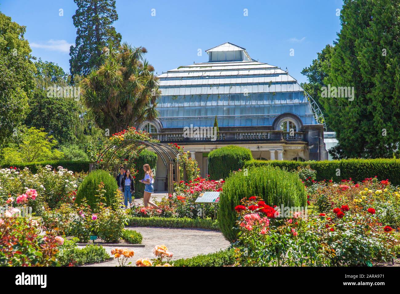 Christchurch botanic gardens. Popular tourist travel destination in