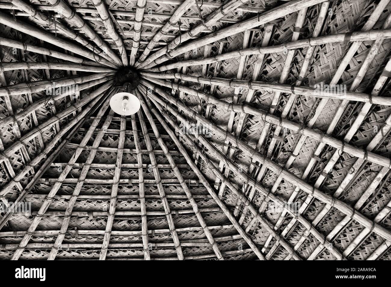 Bamboo ceiling roof Stock Photo