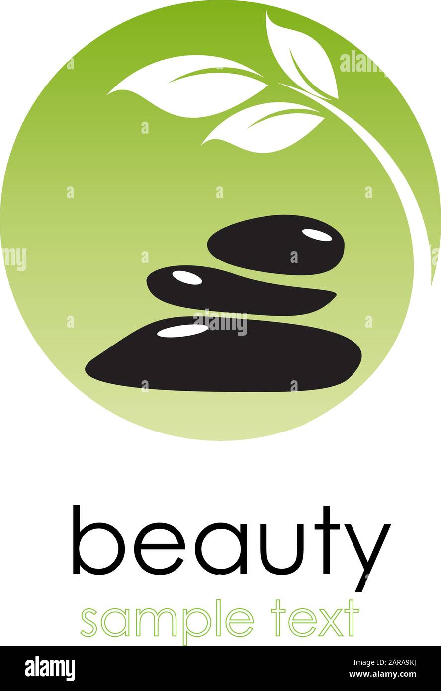 Vector sign spa. Beauty farm in green Stock Vector