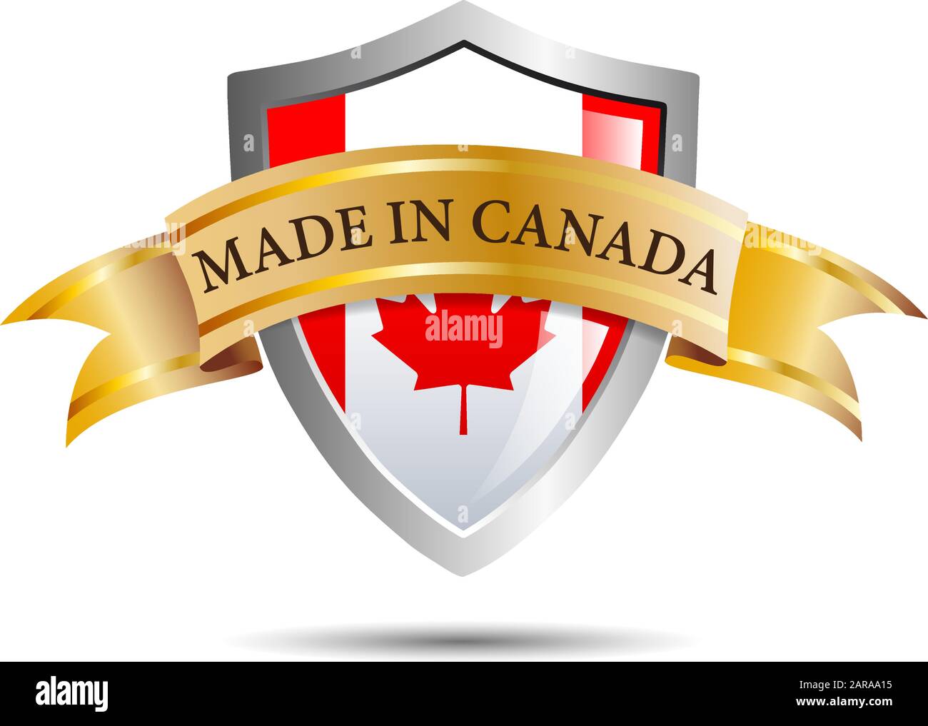 Vector shield made in Canada Stock Vector
