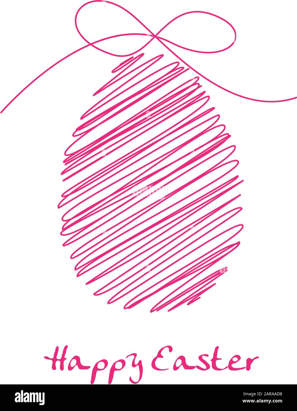 Vector scibble pink easter egg Stock Vector