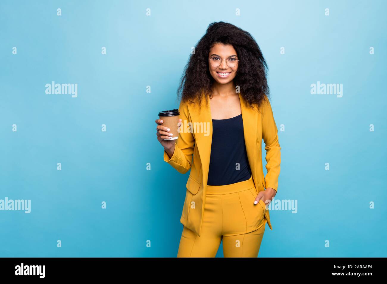 yellow suit blazer pants Stock Photo 