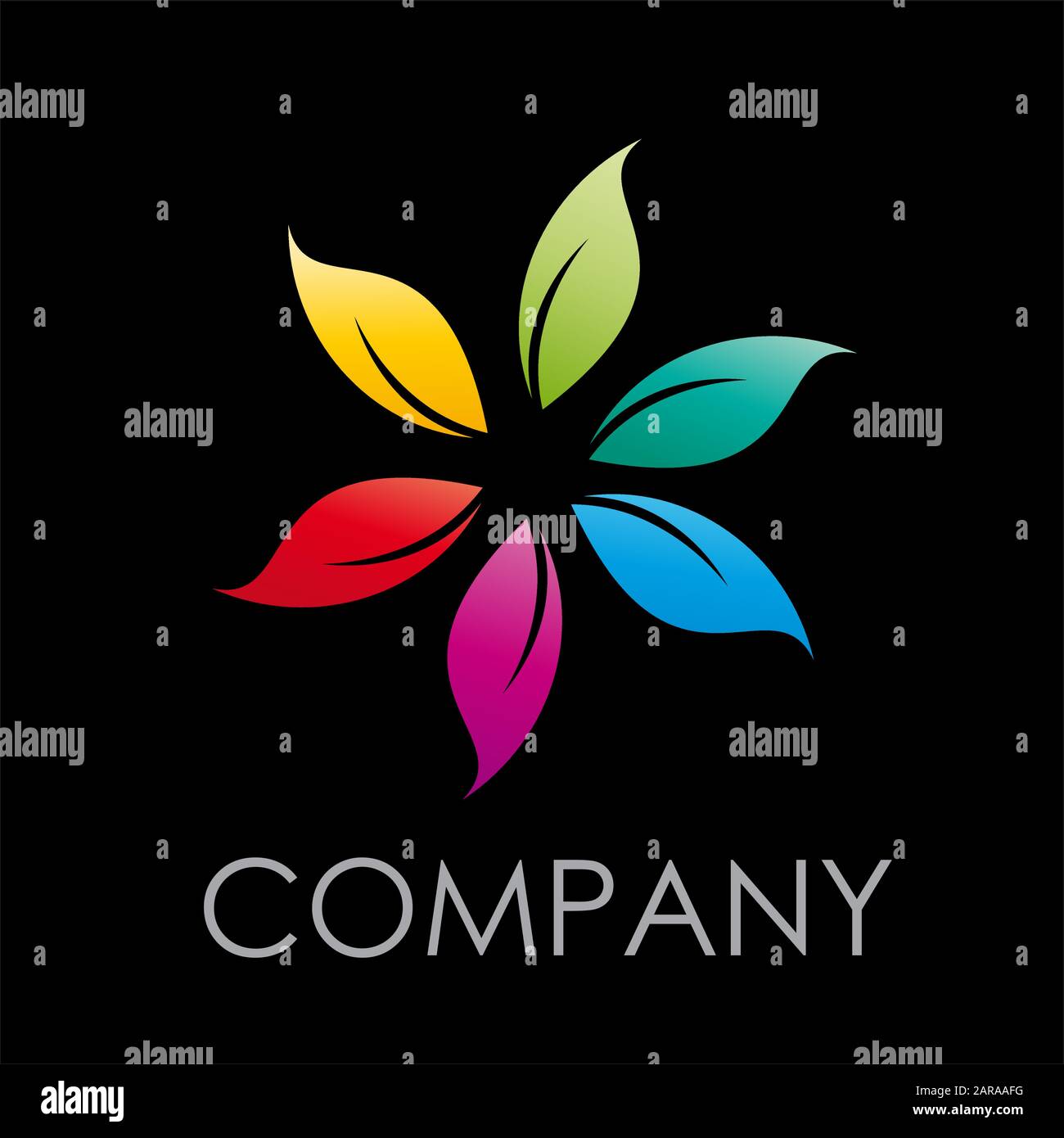 Vector sign colored leaves, rainbow Stock Vector