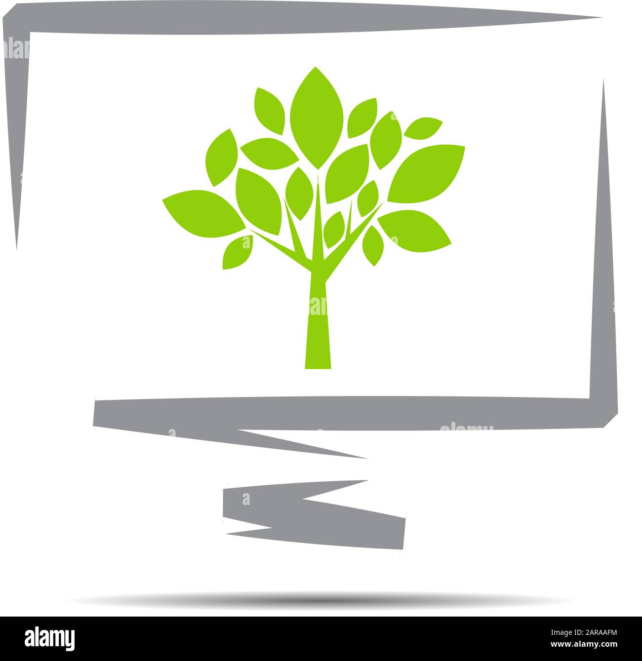 Vector sign computer, green tree Stock Vector Image & Art - Alamy