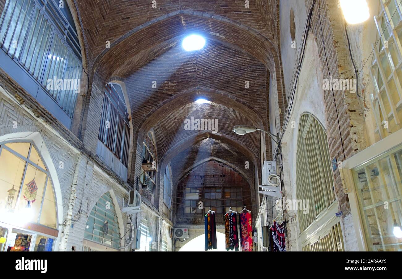 Light comes into the market of Iran Stock Photo Alamy