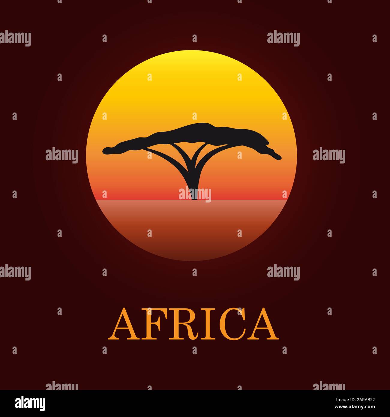 Vector sign African landscape Stock Vector