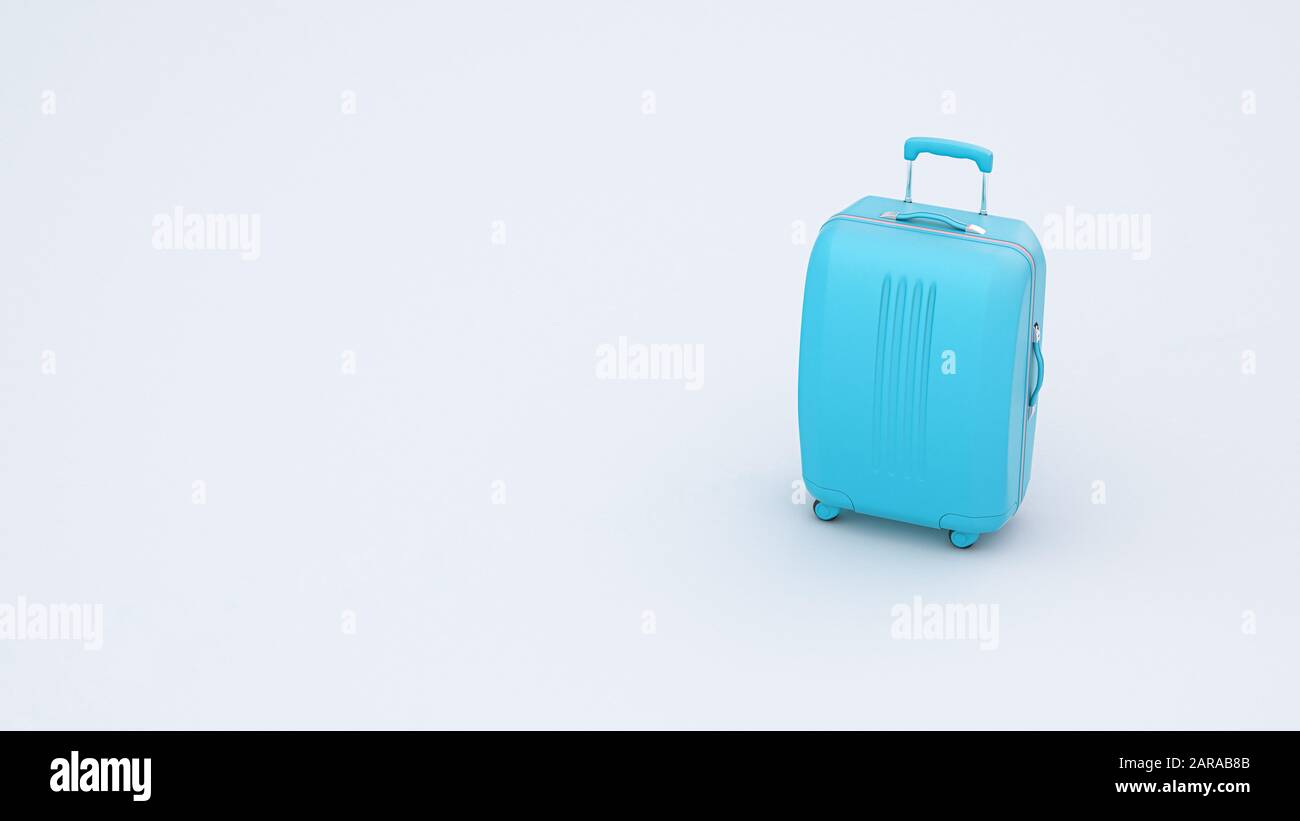 Modern suitcase for travelling on white background - 3D illustration Stock Photo