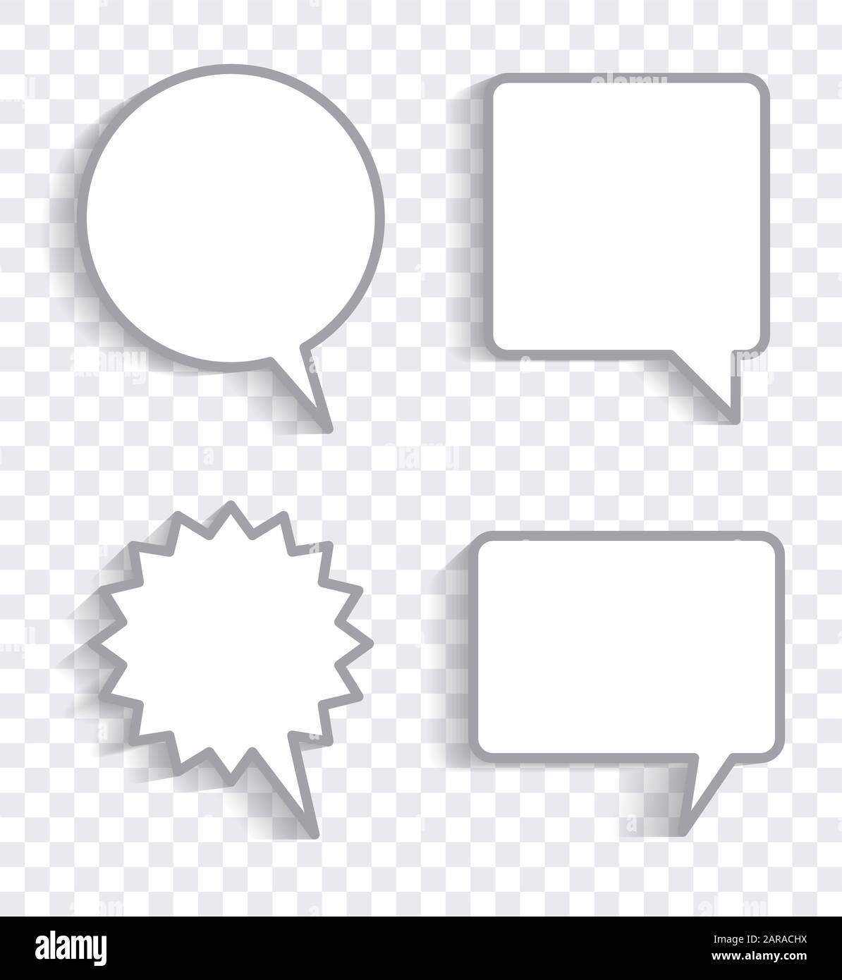 Set of four speech bubbles with empty space for your text and shadow Stock Vector