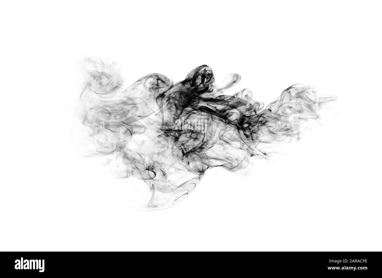 abstract grey smoke cloud isolated on white background black and white ...