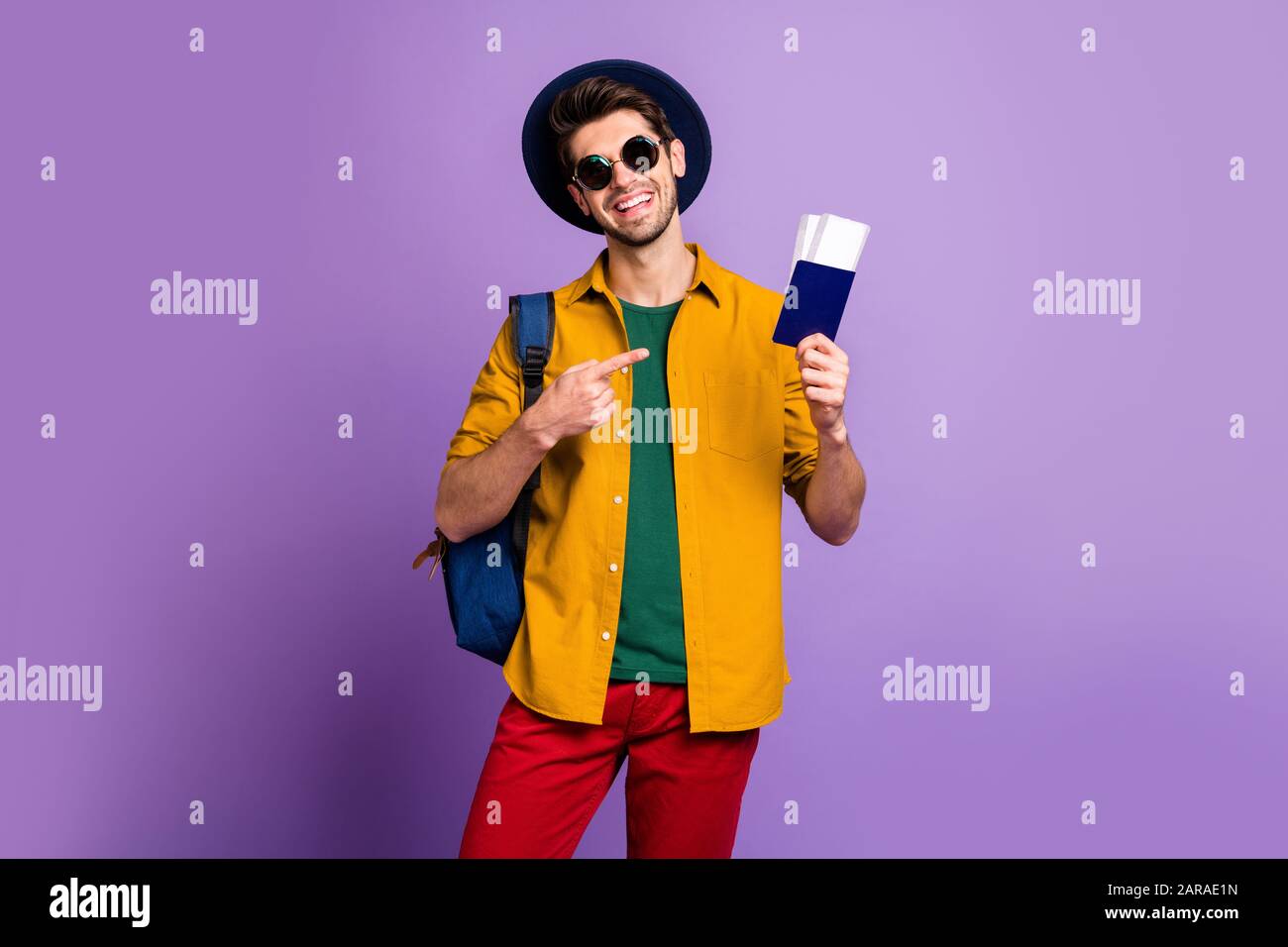 red pants yellow shirt