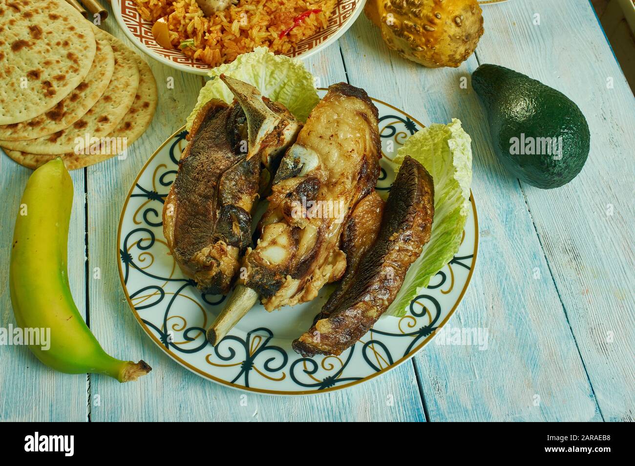 Nyama Choma, meaning barbecued meat , Kenyan cuisine, Traditional