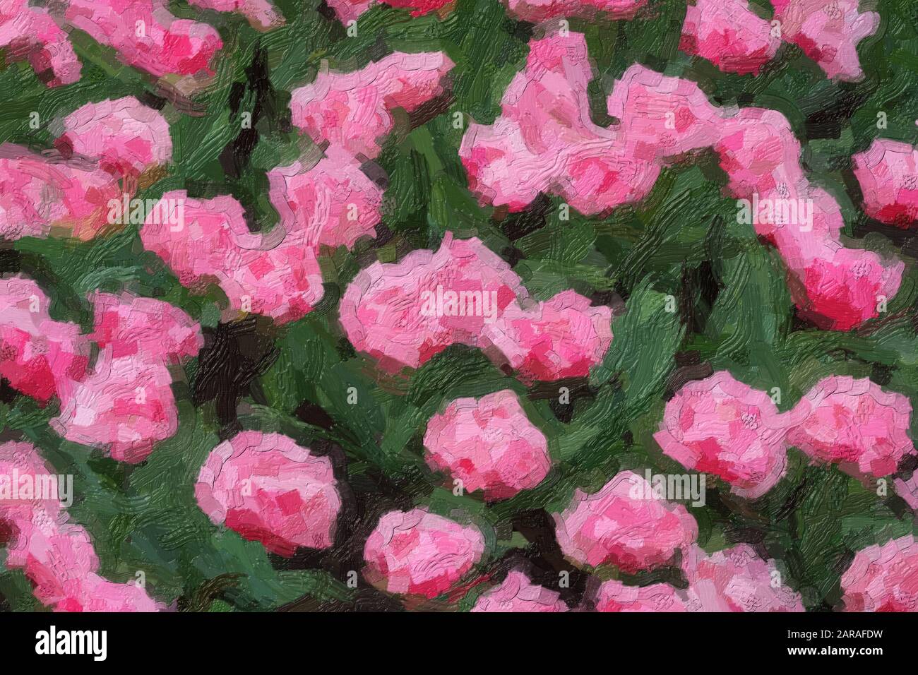 Dutch flower field bloom in spring season.Exotic decorative plants grow