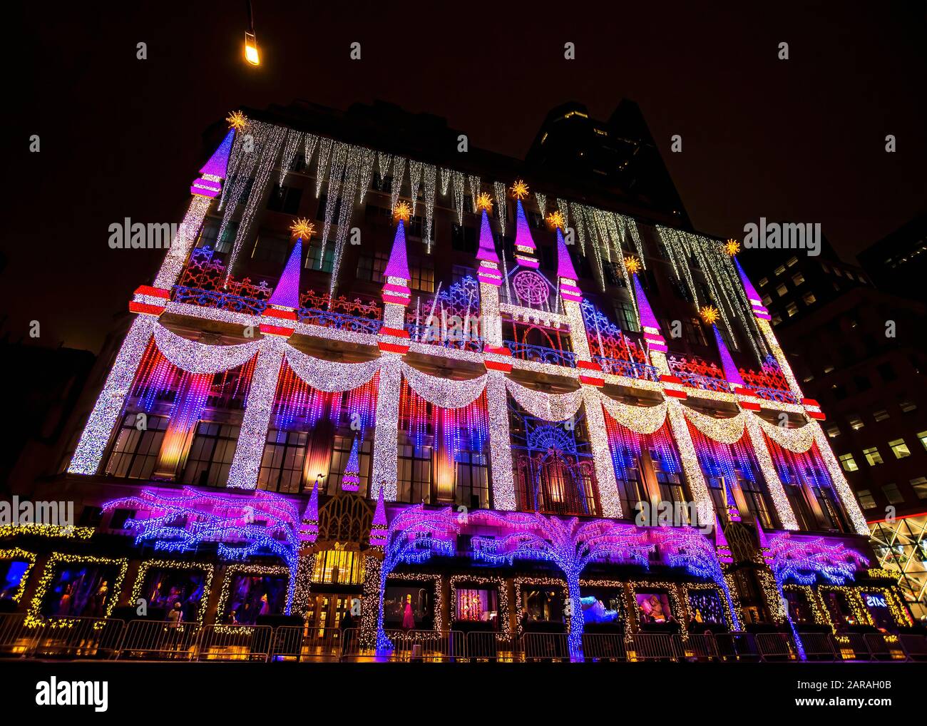Saks Fifth Avenue (Department Store) with Christmas light show and