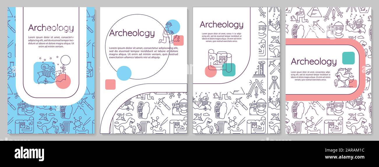 Archeology brochure template. Paleontology and history. Flyer, booklet