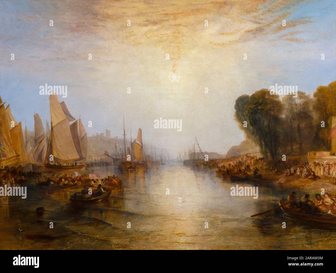 East Cowes Castle, The Regatta Starting from their Moorings, JMW Turner, 1827-1828, Stock Photo