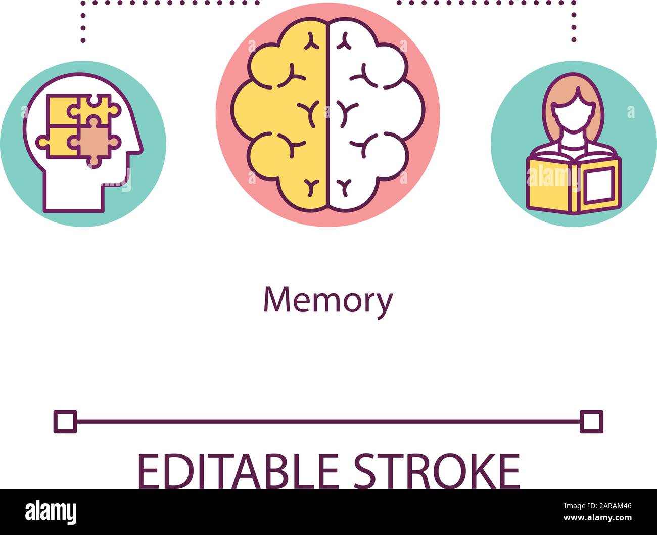 Memory icon vector from human mind collection. Thin line memory