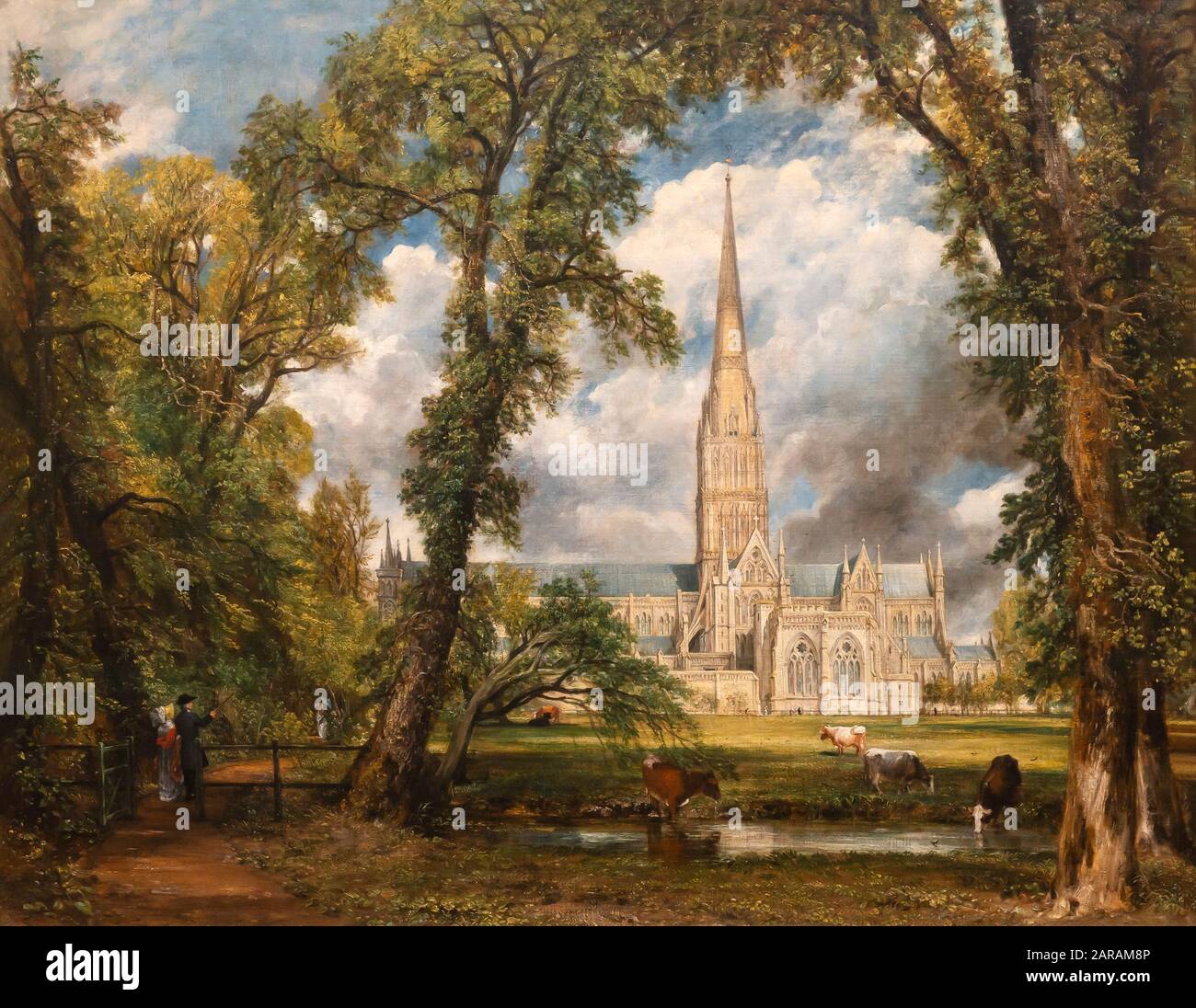 Salisbury Cathedral from the Bishop's Ground, John Constable, 1823, Stock Photo
