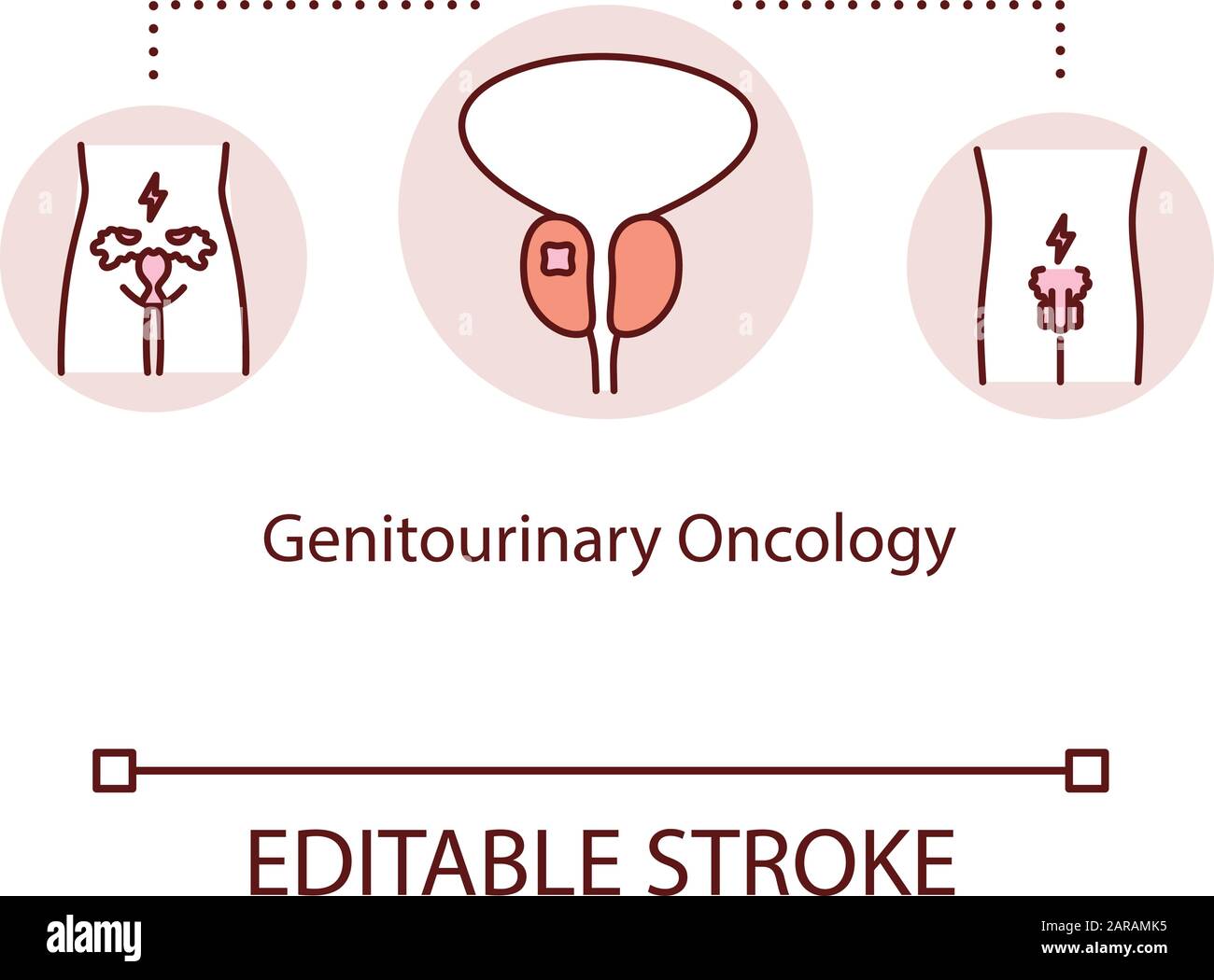 Genitourinary oncology concept icon. Reproductive system cancer idea ...