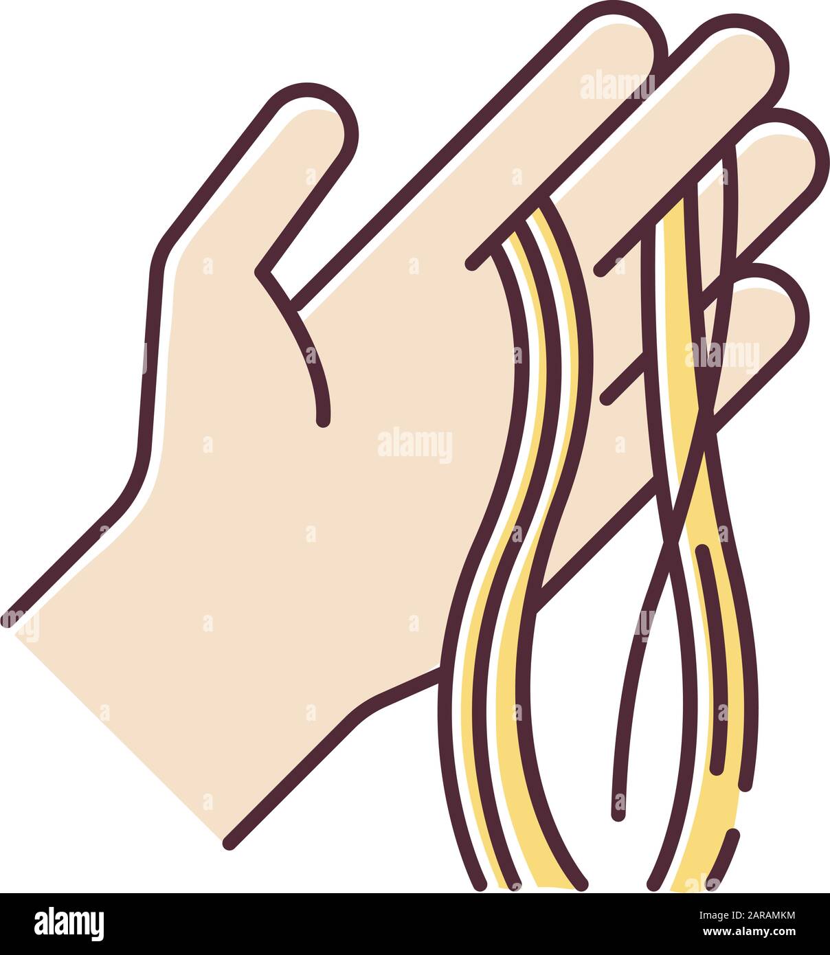 Hair Strands On Hand Rgb Color Icon Alopecia And Hairloss