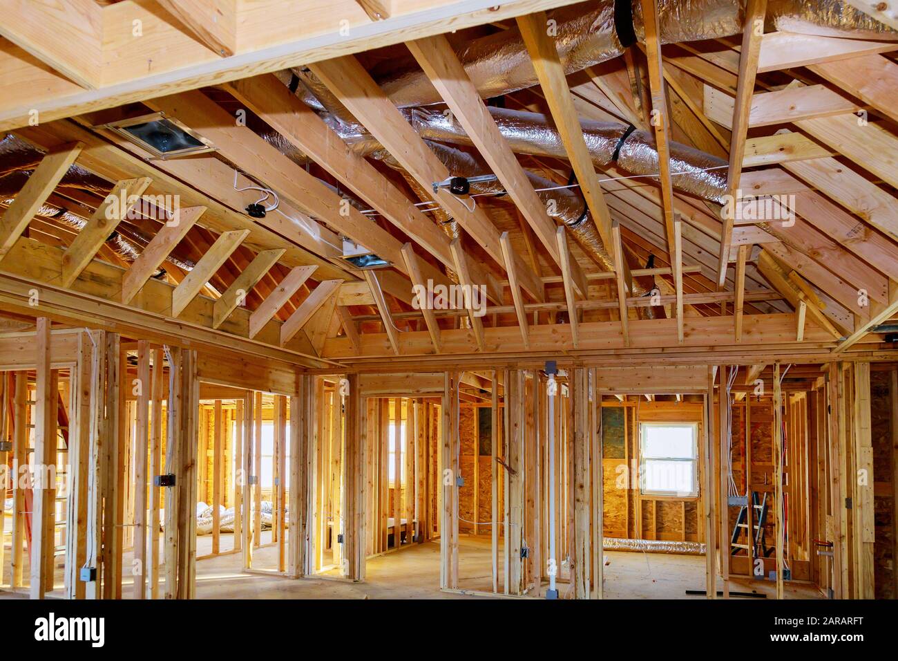 House Under Construction The Roof Of Air Conditioner Vents Of