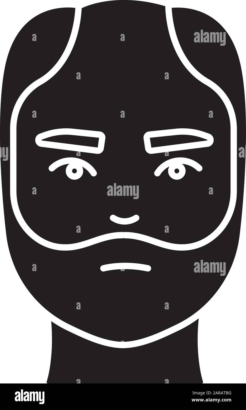 Male Hair Black Glyph Icon Man With Alopecia Hairloss Problem