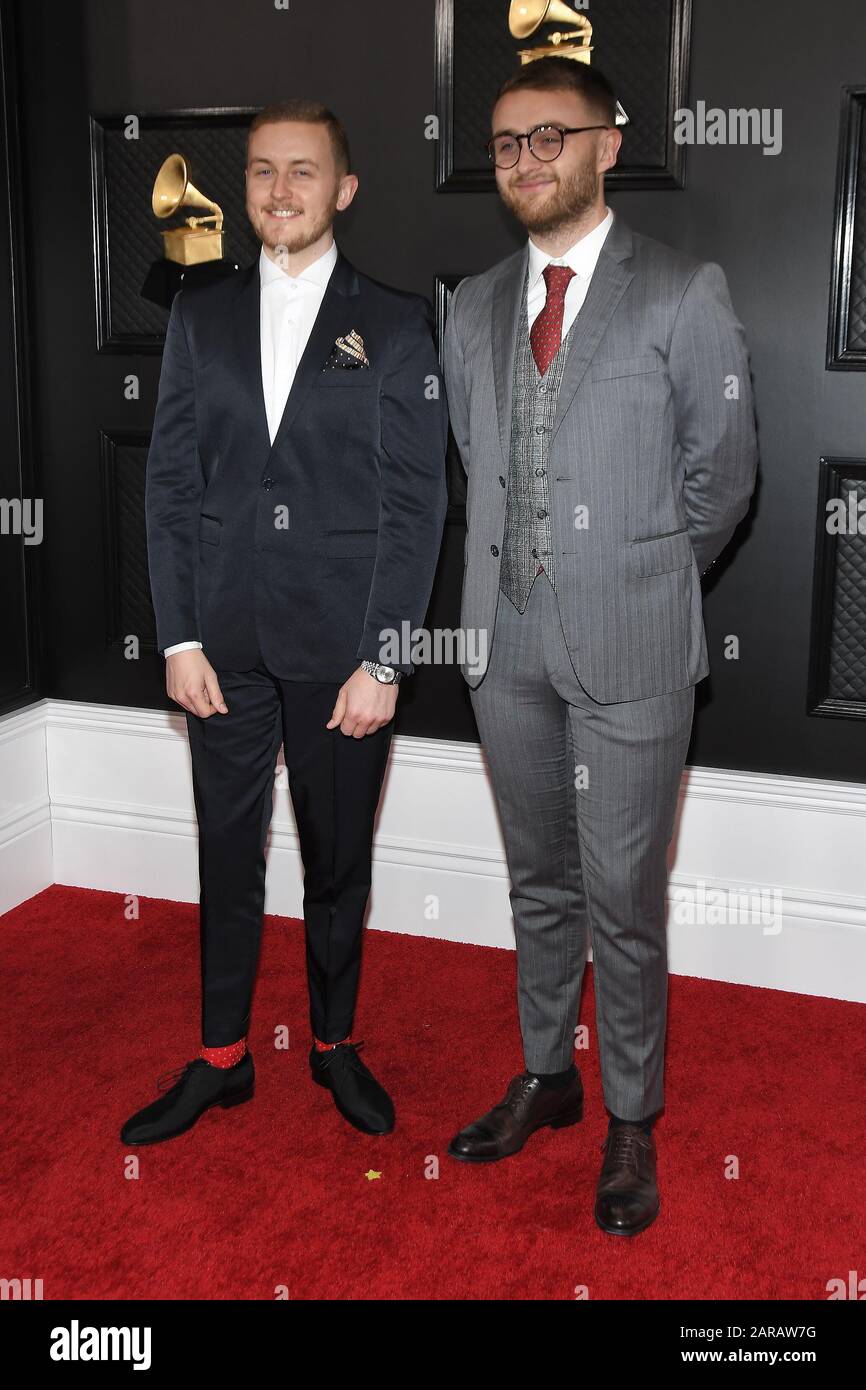 Los Angeles, USA. 26th Jan, 2020. Disclosure arrive at the 62nd Annual Grammy Awards red carpet held at the Staples Center on January 26, 2020 in Los Angeles, California, United States. (Photo by Sthanlee B. Mirador/Sipa USA) Credit: Sipa USA/Alamy Live News Stock Photo
