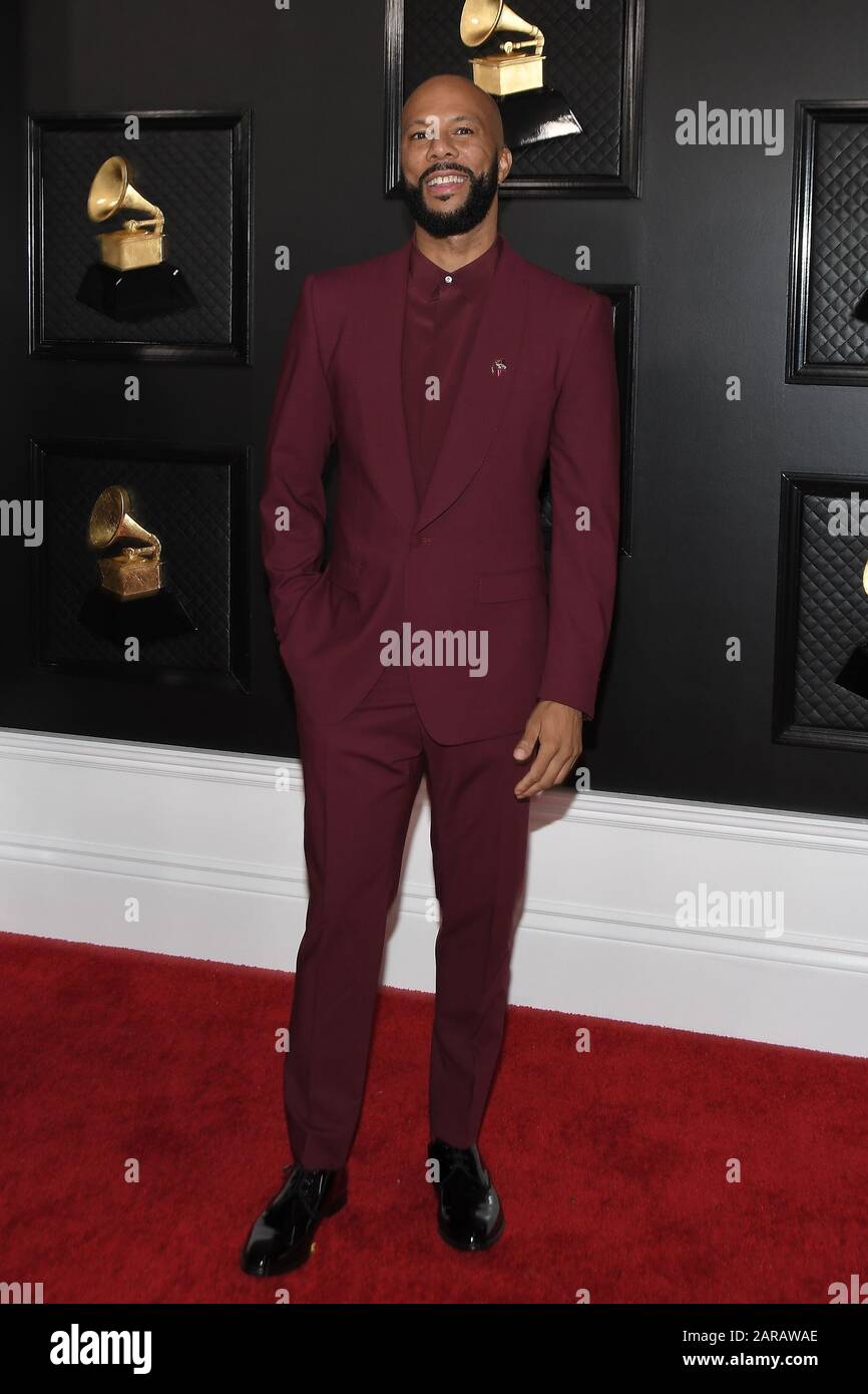 Los Angeles, USA. 26th Jan, 2020. Common arrives at the 62nd Annual Grammy Awards red carpet held at the Staples Center on January 26, 2020 in Los Angeles, California, United States. (Photo by Sthanlee B. Mirador/Sipa USA) Credit: Sipa USA/Alamy Live News Stock Photo