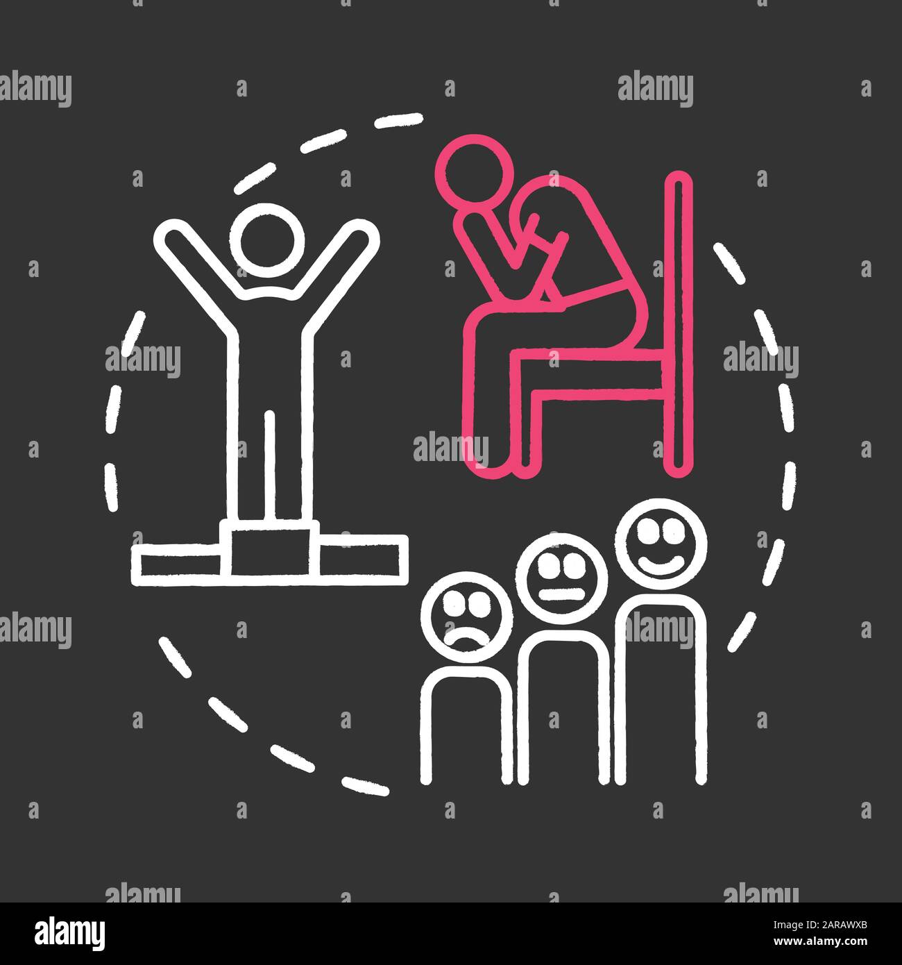 Oncology prognosis chalk RGB color chalk RGB color concept icon. Fight with cancer. Estimate of