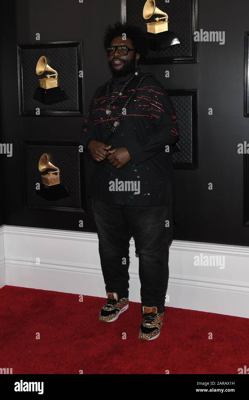 Los Angeles, USA. 26th Jan, 2020. Questlove arrives at the 62nd Annual Grammy Awards red carpet held at the Staples Center on January 26, 2020 in Los Angeles, California, United States. (Photo by Sthanlee B. Mirador/Sipa USA) Credit: Sipa USA/Alamy Live News Stock Photo