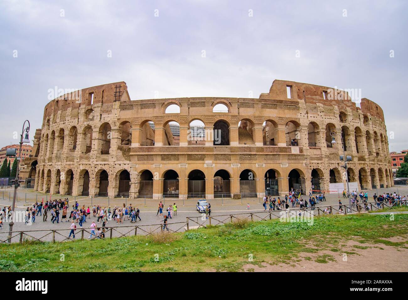 Colosseum, an oval amphitheatre and the most popular tourist attraction in Rome, Italy Stock Photo