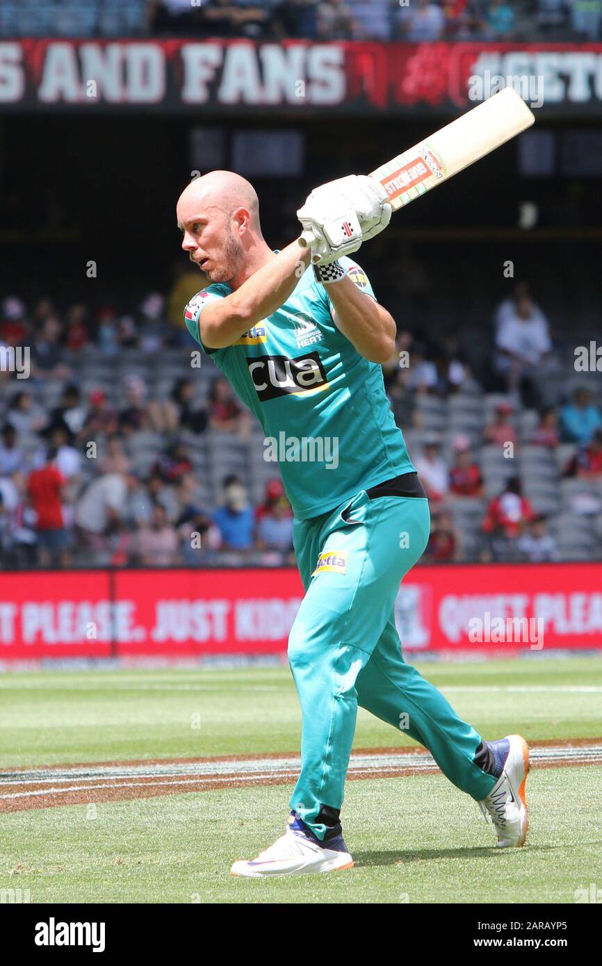 Marvel Stadium, Melbourne, Victoria, Australia. 27th Jan, 2020. KFC Big  Bash league(BBL) Match 56 - The Melbourne Renegades Men playing The  Brisbane Heat Men - Pre-Game Brisbane Heat Captain Chris Lynn -