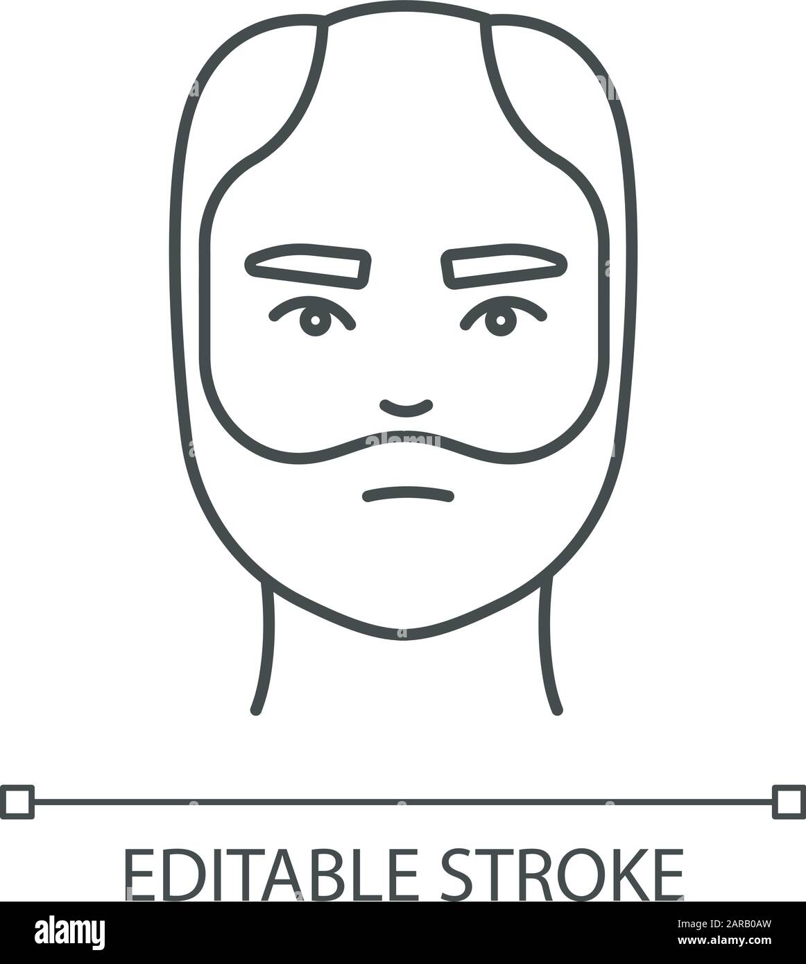 Male Hair Pixel Perfect Linear Icon Man With Alopecia Hairloss