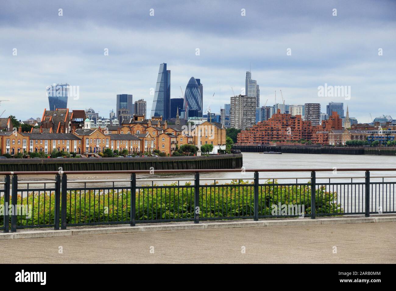 City of London skyline - capital city of the UK. Seen from Canary Wharf. Stock Photo