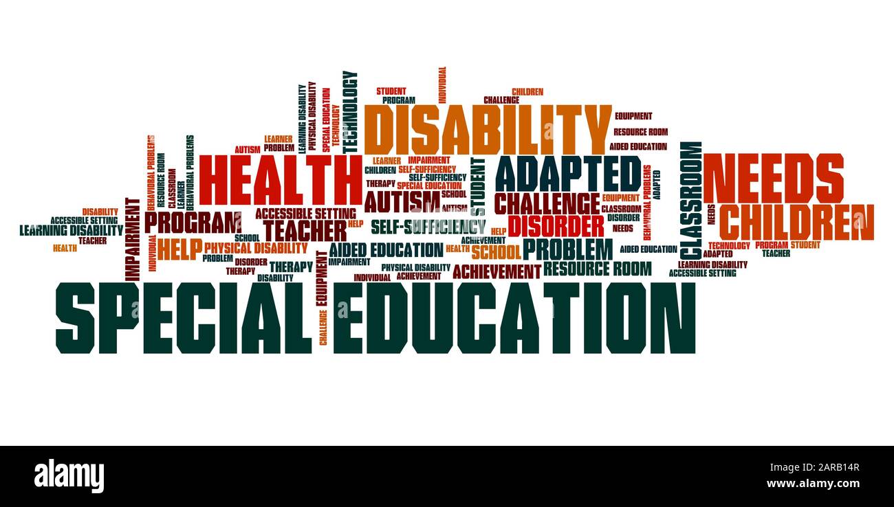 Special education needs disability help word collage Stock Photo Alamy