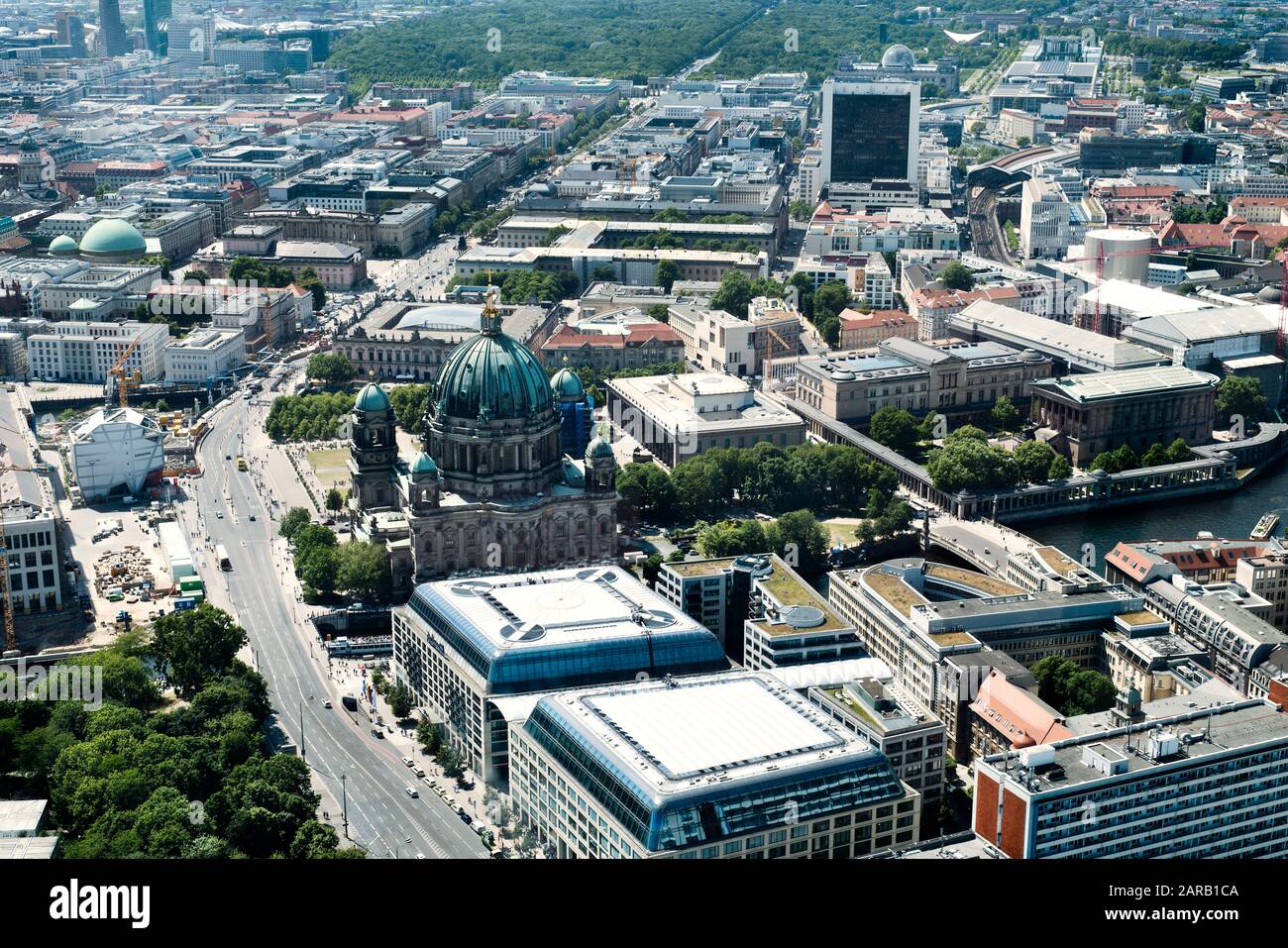 BERLIN, GERMANY - MAY 24, 2018: Aerial view of the Mitte district in ...