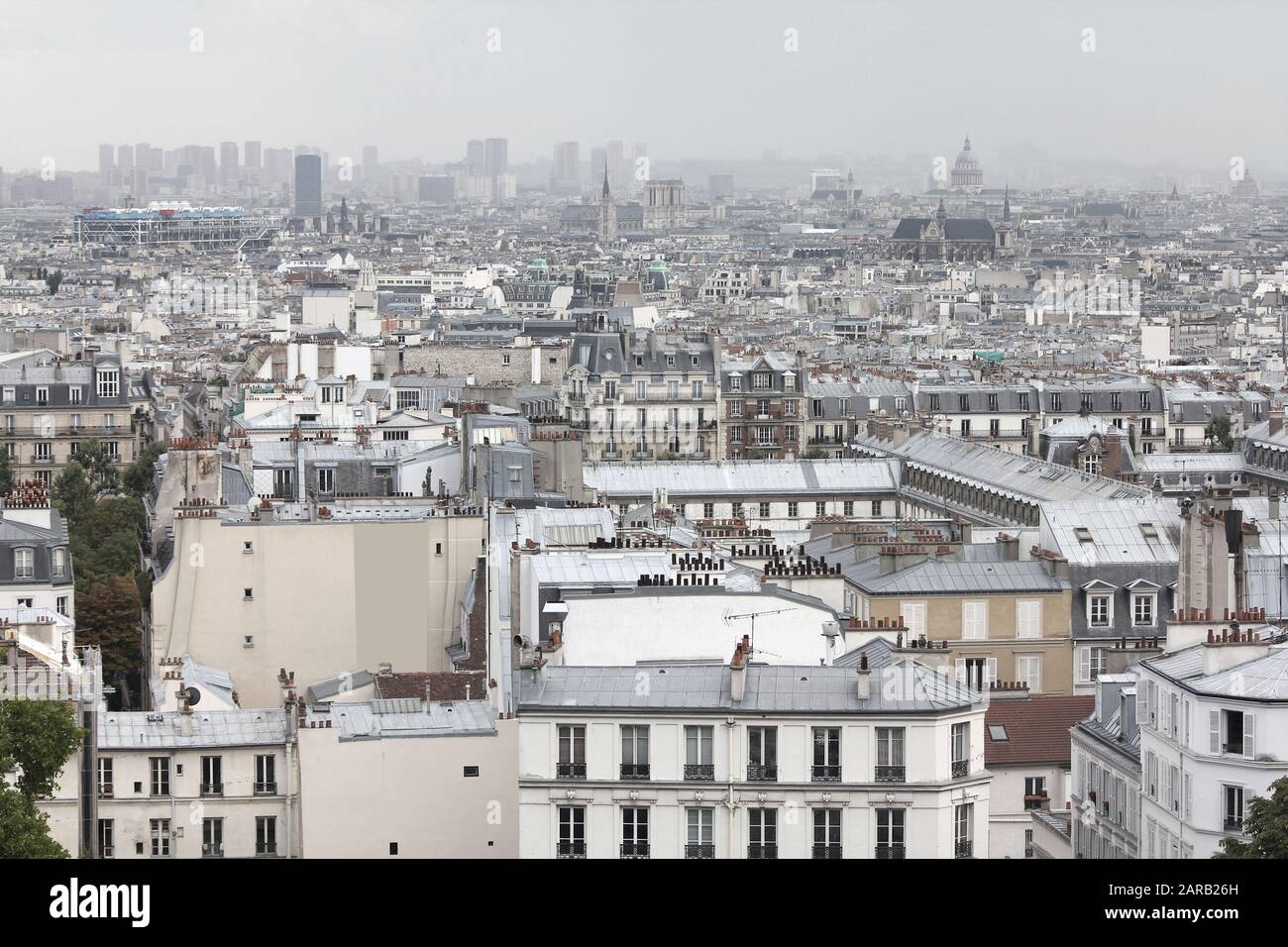 Paris skyline in rainy, gloomy weather. Paris, France Stock Photo Alamy