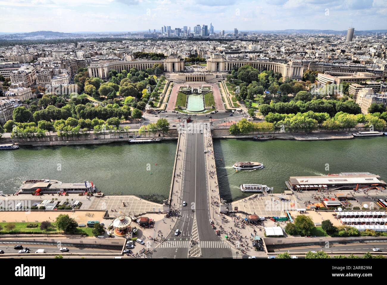 Paris Trocadero And River Seine Cityscape Aerial View Of Capital City Of France Stock Photo Alamy