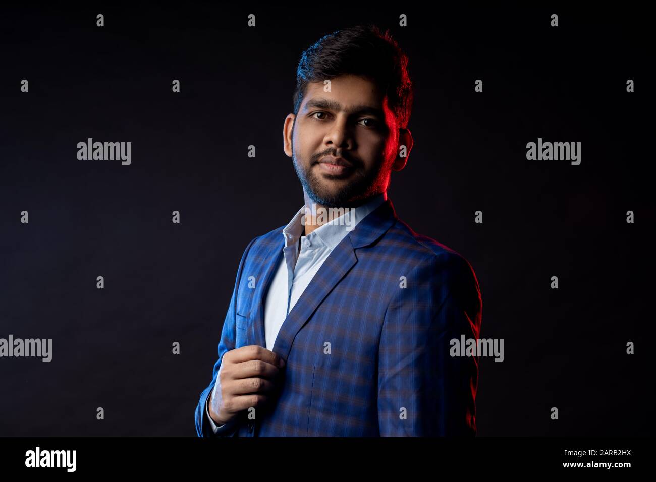 Closeup Portrait Of Young Handsome Confident Serious Bearded