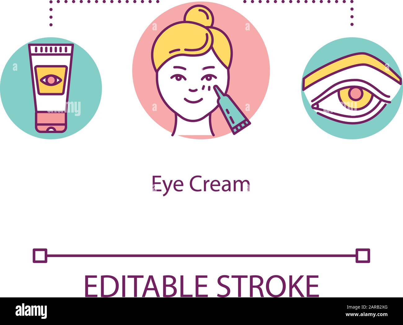 Eye cream concept icon. Cosmetic product. Dermatology and female beauty ...