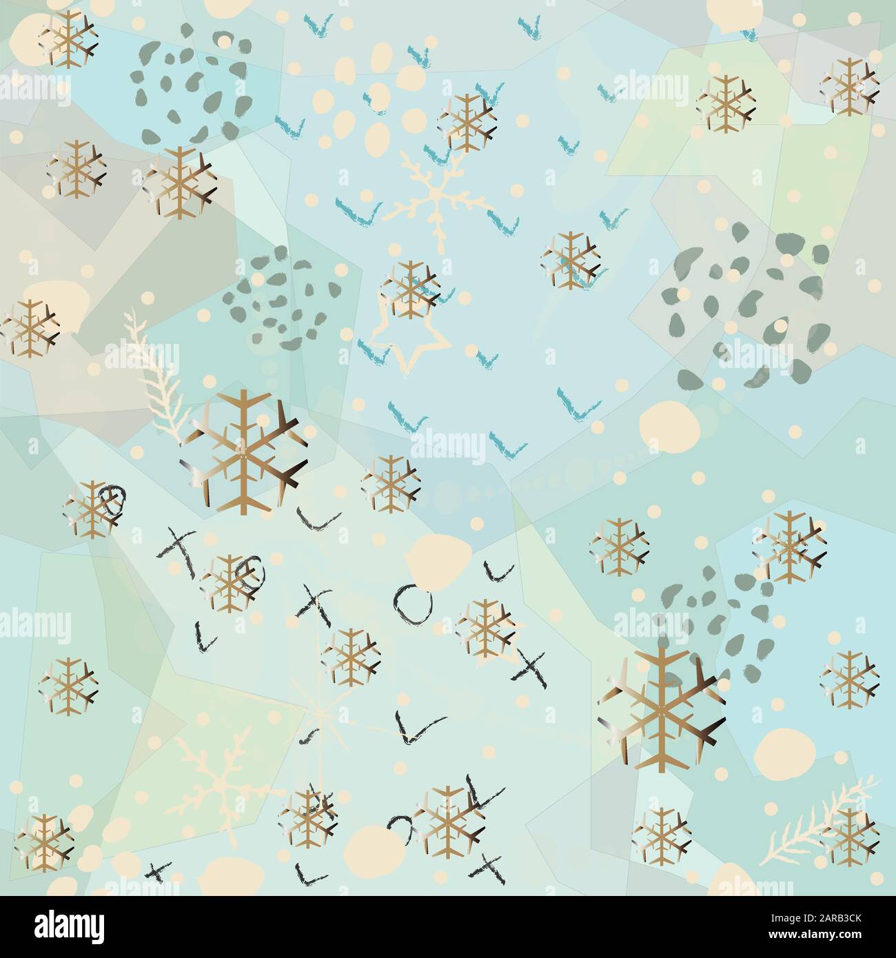 Cute Pattern with funky gold and silver elements. Festive Background. Vector Illustration Stock Vector