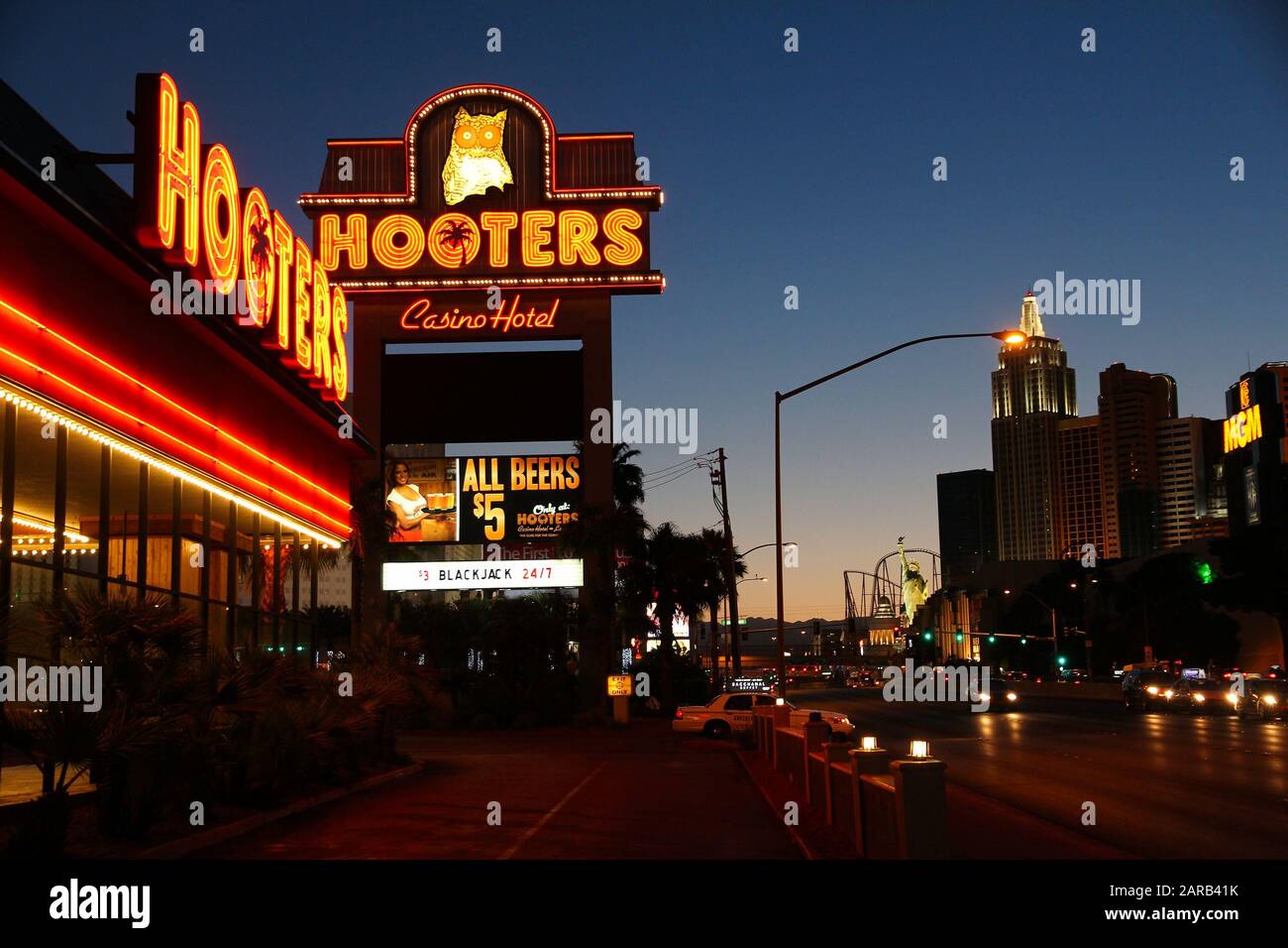 LAS VEGAS, USA - APRIL 13, 2014: Hooters casino resort in Las Vegas. There are 104 casinos in Las Vegas. Stock Photo