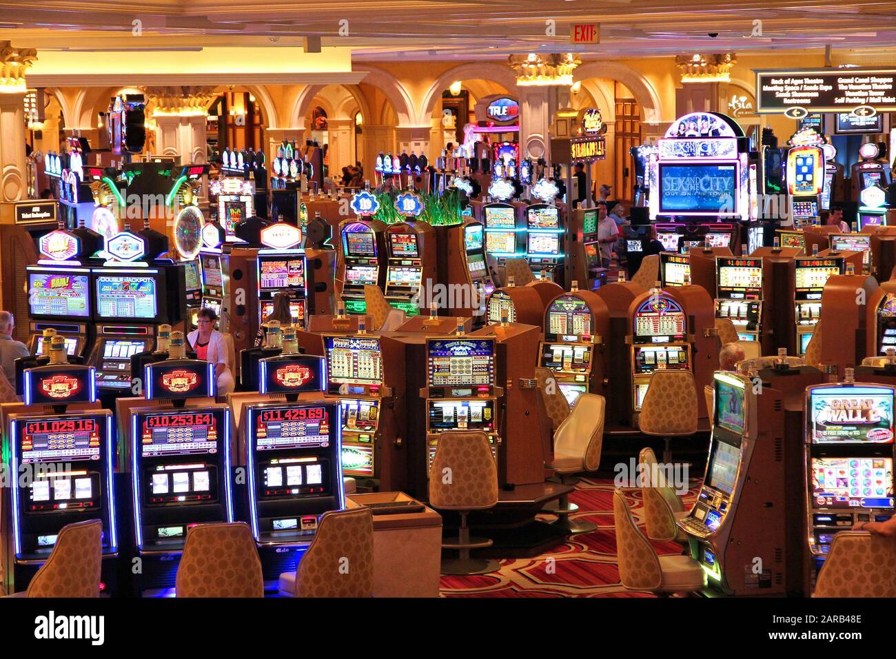 LAS VEGAS, USA - APRIL 14, 2014: People visit The Venetian resort in Las Vegas. It is one of 10 largest hotels in the world with 4,409 rooms. Stock Photo