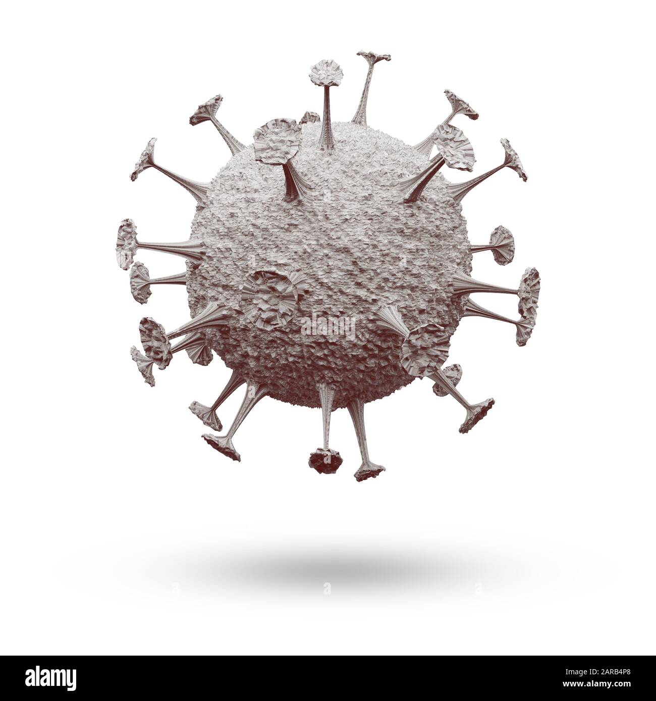 Coronavirus cells in human body. Respiratory virus in microscopic view ...