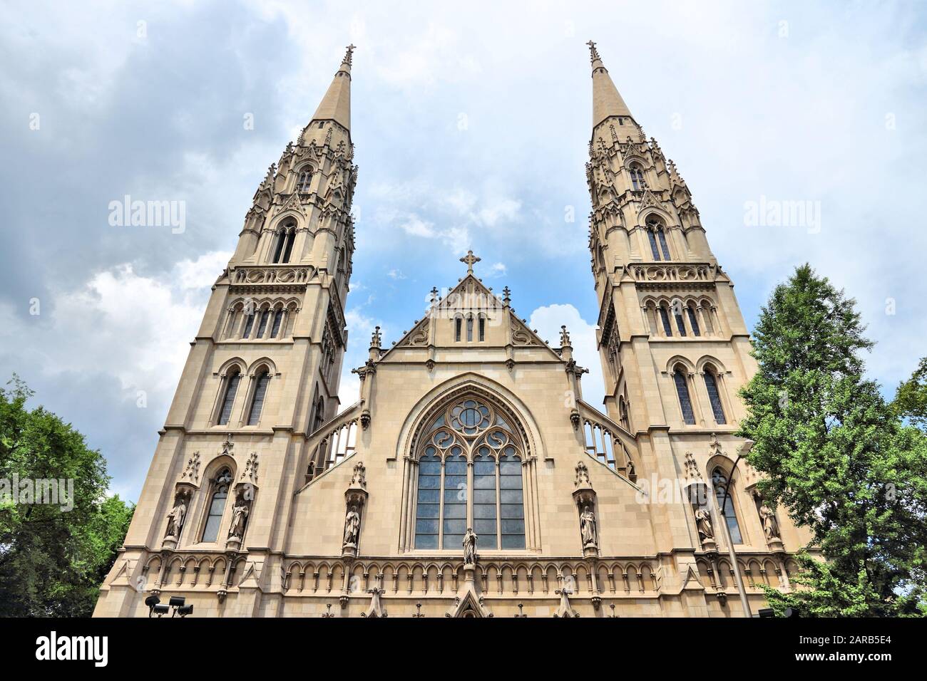Pittsburgh city, Pennsylvania. Saint Paul Cathedral - Roman catholic church in Gothic revival style. Stock Photo