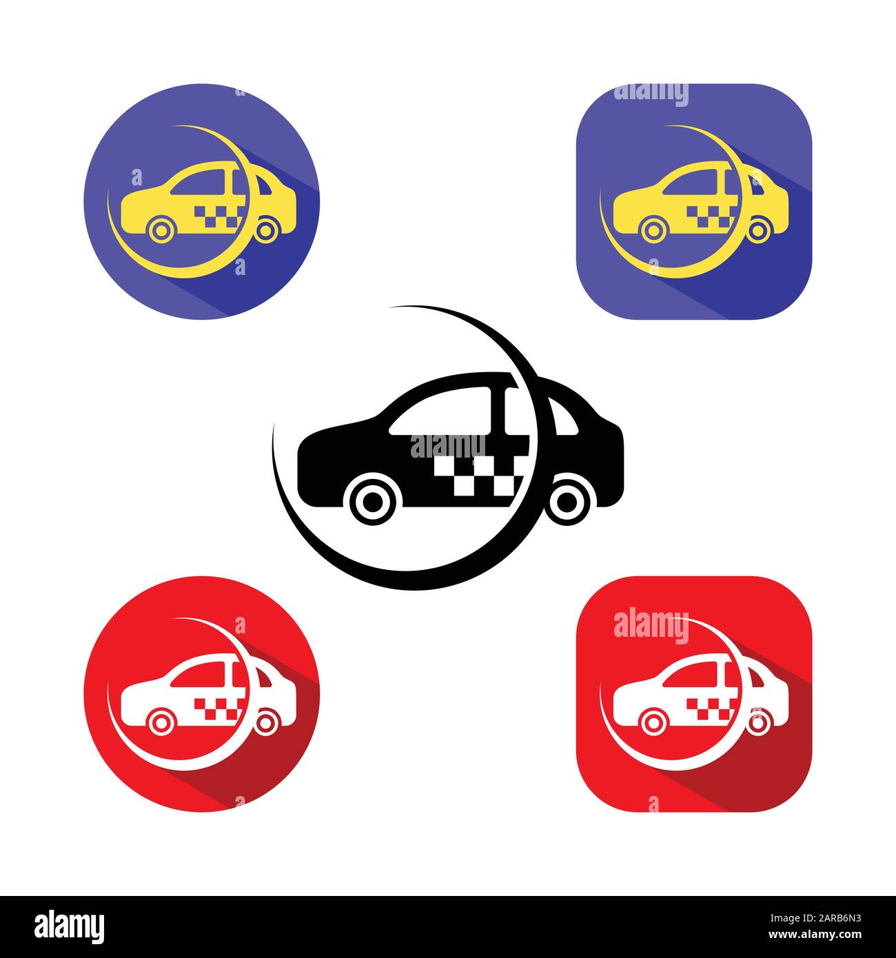 Taxi car sign icon. Public transport symbol, taxi icon in trendy flat design Stock Vector