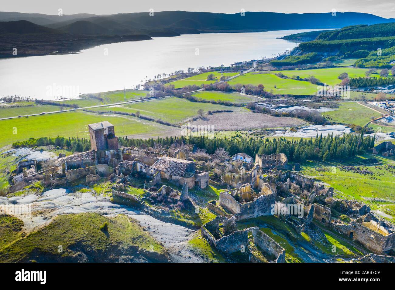 Abandoned village. Aerial view. Stock Photo