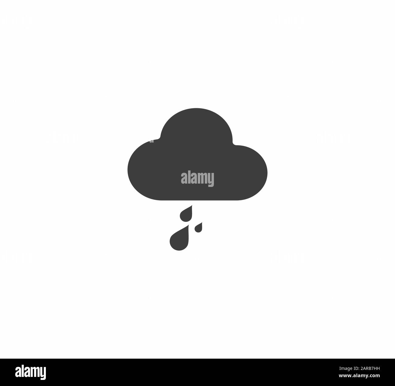 Vector pictogram of cloud and raindrops Stock Vector