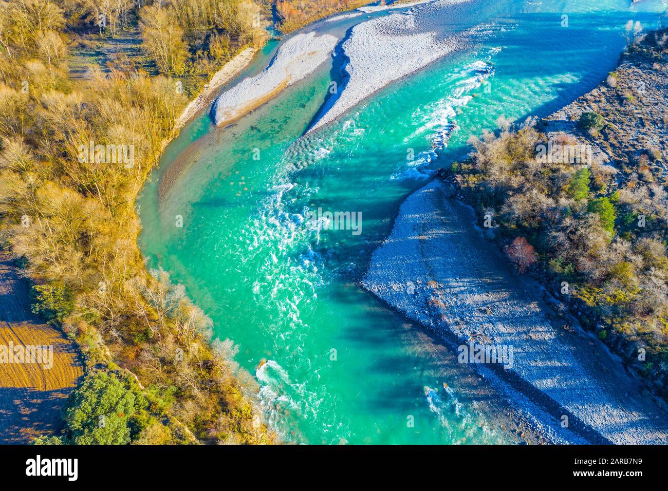 River bank drone view hi-res stock photography and images - Alamy